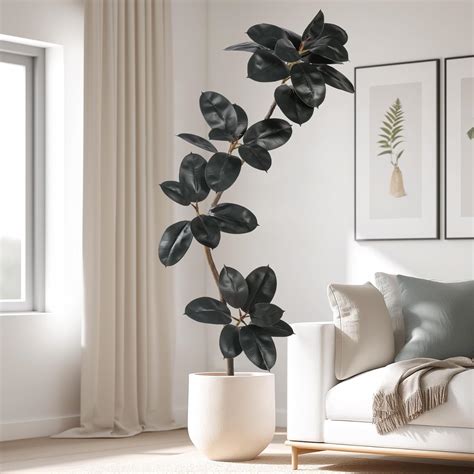 Amazon.com: Bailikang 5.2ft Artificial Rubber Tree Faux Plants Indoor ...