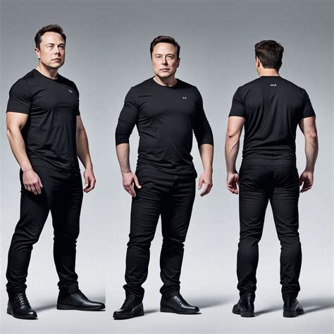 Elon musk full body character sheet from front and back angl... by ...