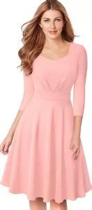 HARIKESHAV Women Empire Waist Pink Dress - Buy HARIKESHAV Women Empire ...
