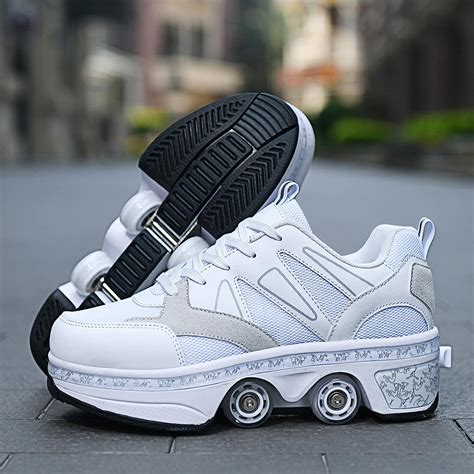 Buy FTYUNWE Roller Skates for Women Outdoor,Parkour Shoes with Wheels ...