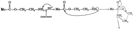 `Me-overset(O)overset(||)C-O-CH_(2)-CH_(2)-overset(o+)NH_(2)overset ...
