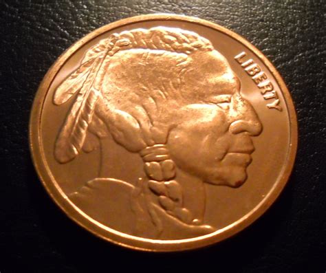 2011 INDIAN HEAD LIBERTY 1oz AVDP .999 fine COPPER Coin