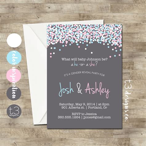 Gender Reveal Dinner Invitations at Charlotte Armour blog