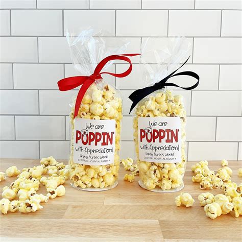 Nurses & CNA Week Popcorn Bags and Ribbon 2025 Nurse Appreciation Week Gifts Idea Hospital Staff ...