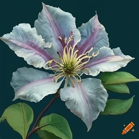 Intricate drawing of a clematis flower with beautiful lighting on Craiyon
