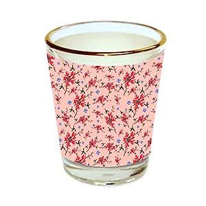 Buy Rajdit Multicolor Floral Design Golden Rim Shot Glass 40 ML Online ...