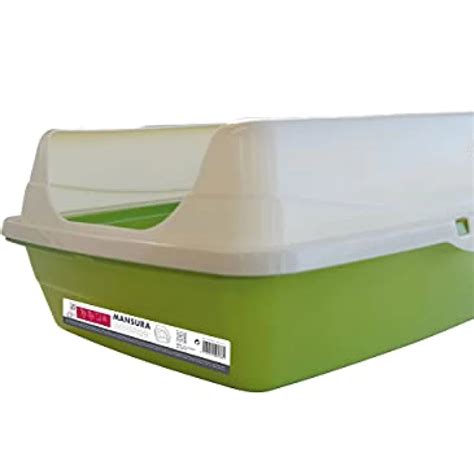 M-Pets Qena Litter Box for Cat, White and Green – PETOLY