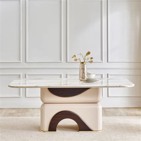 Buy Monalisa Faux Marble Top 6-Seater Dining Table - Cream from Home ...