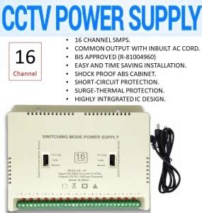 BALRAMA 16 Channel CCTV SMPS 12 Volt 20 Amp Power Supply Security Dome ...