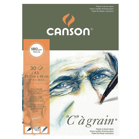 Canson C a Grain 180gsm Heavyweight Drawing Paper, fine Grain Texture ...