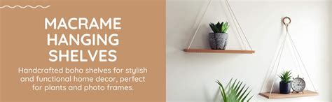 HandiCraft Home Decor Itams, Macrame Hanging Shelves, Wooden Wall ...