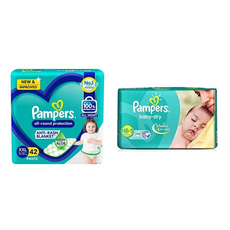 Buy Pampers All round Protection Pants, XXL Size, 42 Count & Taped Baby ...