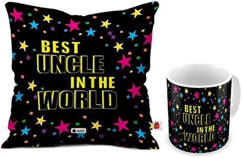 Indigifts Best Uncle in The World Quote Seamless Colorful Star Pattern ...