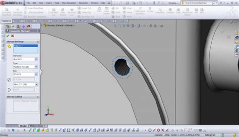 Add Cosmetic Thread SolidWorks 的图像结果