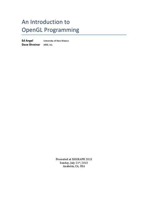 Image result for OpenGL Programming Tutorial