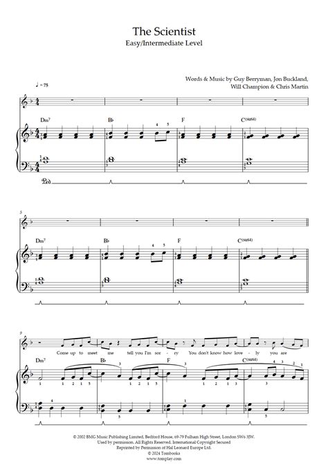 The Scientist (Easy/Intermediate Level, Solo Piano) (Coldplay) - Piano ...