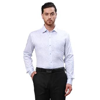 Raymond Men's Slim Fit Structure Pattern Pure Cotton Semi Cutaway ...