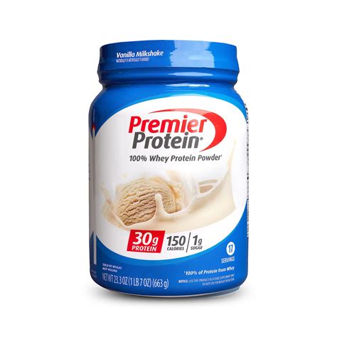 Premier Protein Powder, Vanilla Milkshake, 30g Protein, 1g Sugar, 100% ...