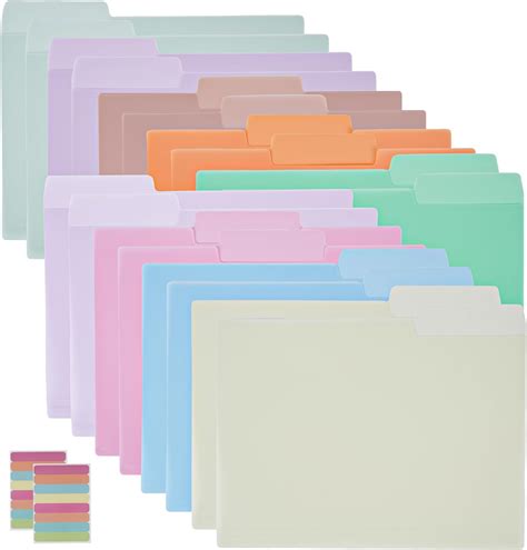 Amazon.com : EOOUT 27 Pack 9 Colors Plastic Manila Folders Letter Size ...