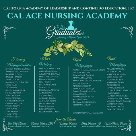 Graduation invitation template - CNA Program | CAL ACE Nursing