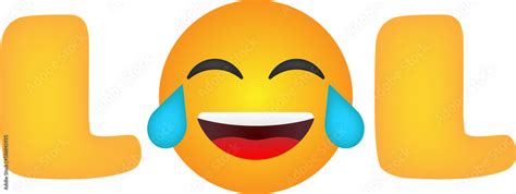 Lol Text Emoji Isolated Illustration in Transparent Background Stock ...