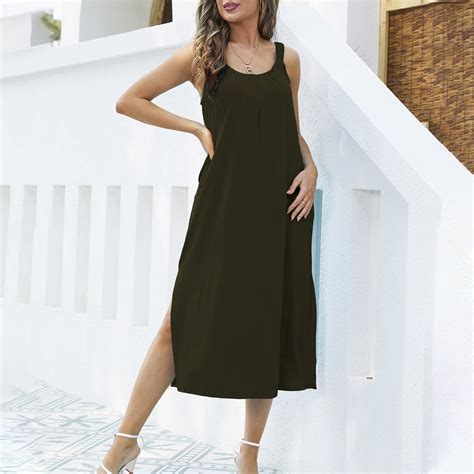 BONIXOOM Sexy Dresses for Women Date Night Beach Party Crew Neck Tab ...