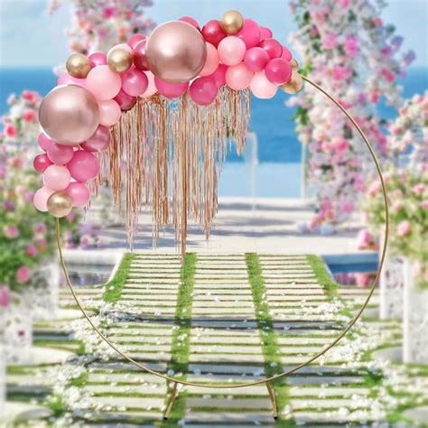 Buy 6.6ft(2M) Round Wedding Arch for Ceremony Circle Balloon Arch Frame ...
