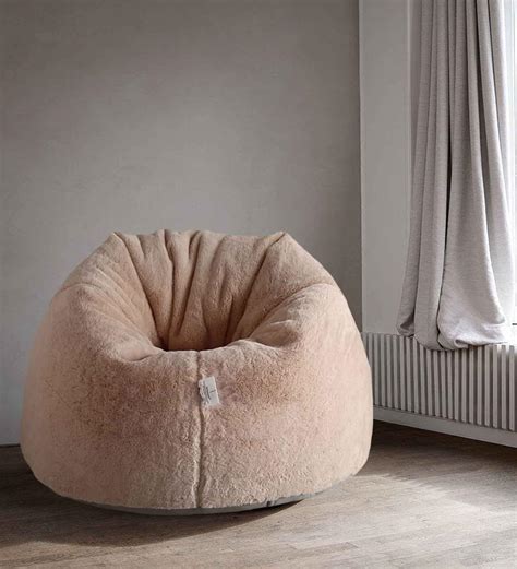Mollismoons Fur Leather Soft Teardrop Jumbo Bean Bag Sofa Without Beans ...