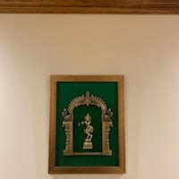Buy Majestic Brass Framed Prabhavali on Emerald Green Raw Silk With ...