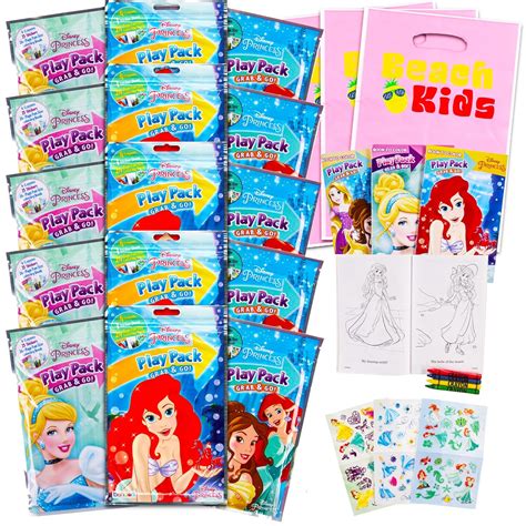 Set of 15 Princess Play Packs Fun Party Favors Coloring Book Crayons ...