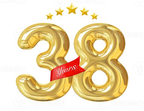 38 Years Anniversary Golden 11297863 PNG