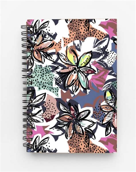 AY FASHION Printed Hard Bound Cover Wiro/Spiral Unruled Notebook Diary ...
