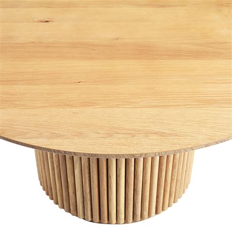Maru Round Oak Pedestal Coffee Table, Oak | daals
