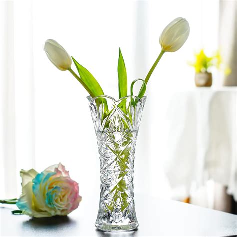 Amazon.com: Kanpura 7.6" Clear Glass Flower Vase,Thickened Crystal ...