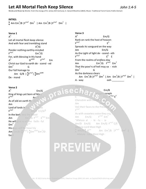Let All Mortal Flesh Keep Silence Chords PDF (Keith & Kristyn Getty) - PraiseCharts