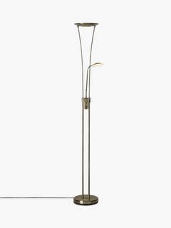 John Lewis Levity LED Uplighter Floor Lamp, Antique Brass