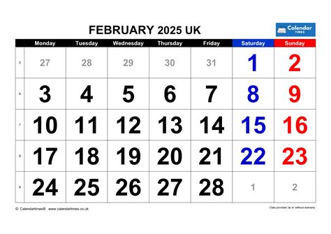 Month Of February Printable Calendar 2025 | Printable Calendar