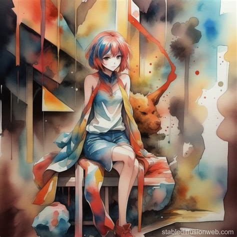 Abstract Watercolor Anime Art Style | Stable Diffusion Online