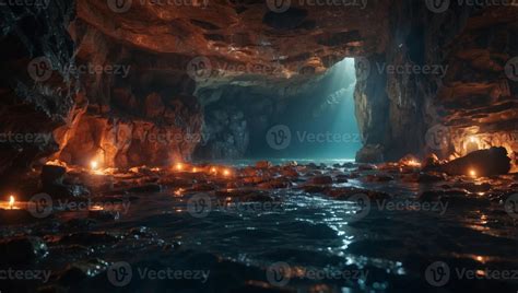 Thermal Leak Illuminating Caves Depths at Night Revealing the Unseen ...