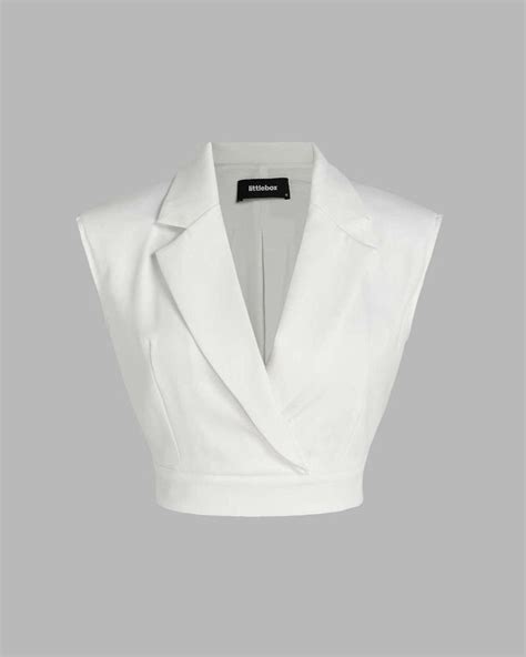 Pleated Pants With Vest Style Top In White - Littlebox India