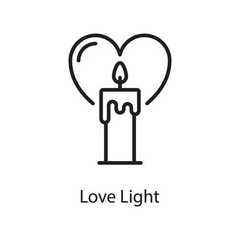 Love Light Vector Outline Icon Design illustration. Love Symbol on White background EPS 10 File ...