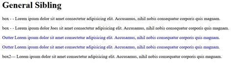 Combinator Property in CSS
