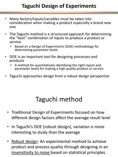 Image result for Taguchi methods Design of Experiments