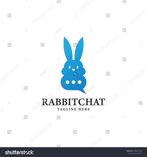 Rabbit Chat Logo Design Template Stock Vector (Royalty Free) 1969037929 ...