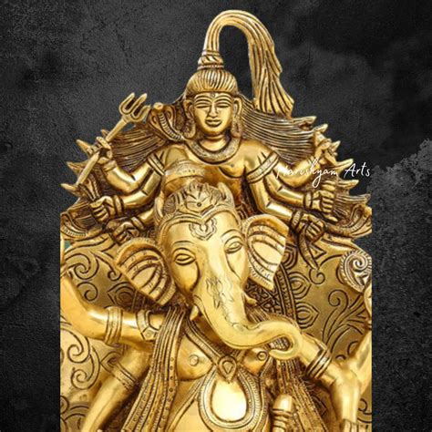 Brass Ganesha Idol Resting on Singhasan Throne 16"