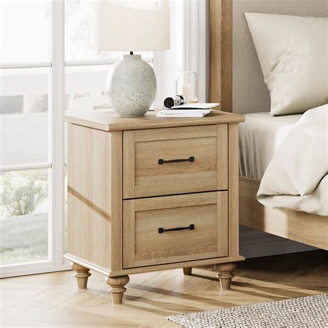 Amazon.com: Harper & Bright Designs White Nightstand with 2 Drawers ...