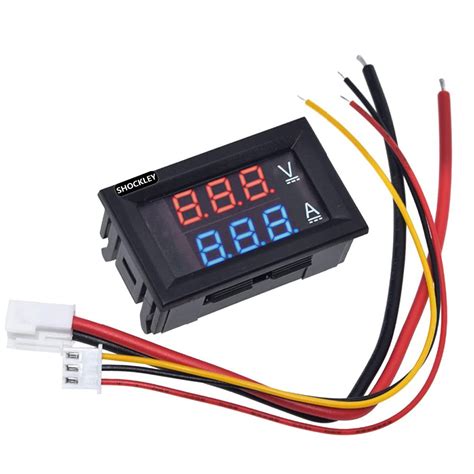 Shockley LED Voltmeter Ammeter, Red and Blue Digital Multimeter Display ...