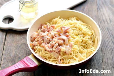 Паста Карбонара - классический рецепт со сливками