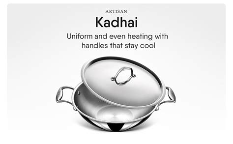 Stahl Artisan Triply Stainless Steel Kadhai with Lid,Kadai for Cooking ...
