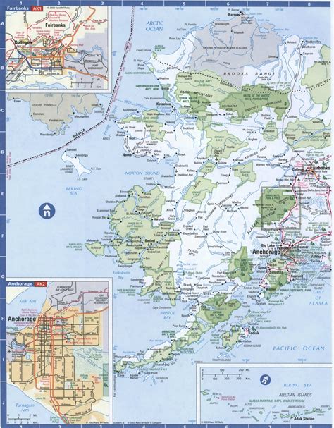 Map of Alaska,Free highway road map AK with cities towns counties